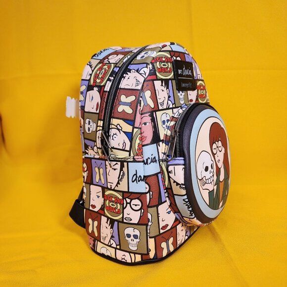 Loungefly Daria Grid Skull MTV Soft Tag 90s Cartoon Mini Backpack NEW - Picture 3 of 10